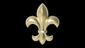 3d rendering of a fleur de lys orn ament isolated on black background