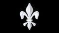 3d rendering of a fleur de lys orn ament isolated on black background
