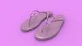 3d rendering of flip flops sandals isolated in studio background Royalty Free Stock Photo