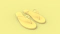 3d rendering of flip flops sandals isolated in studio background Royalty Free Stock Photo
