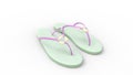3d rendering of flip flops sandals isolated in studio background Royalty Free Stock Photo