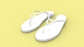 3d rendering of flip flops sandals isolated in studio background Royalty Free Stock Photo