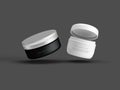 3d rendering blank cosmetic jars mockup