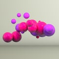 3D Rendering of Floating Purple Spheres