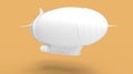 3D rendering of a floating zeppelin blimp flying balloon aircraft vehicle isolated on empty space background.