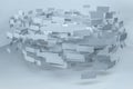 3d rendering, flow square paper, creative background Royalty Free Stock Photo