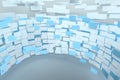 3d rendering, flow square paper, creative background Royalty Free Stock Photo