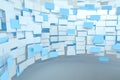 3d rendering, flow square paper, creative background Royalty Free Stock Photo