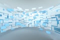3d rendering, flow square paper, creative background Royalty Free Stock Photo