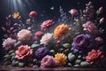 3 d rendering of flower bouquet, fantasy flowers, fantasy background3 d rendering of a colorful fantasy background3 d rendering of Royalty Free Stock Photo