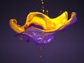 3d rendering fluid blend mixing colors beautifully