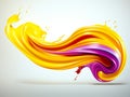 3d rendering fluid blend mixing colors beautifully