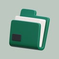 3d render of folder icon illustration, office tools