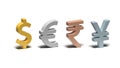 Different world popular currency symbols Royalty Free Stock Photo