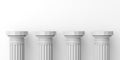 3d rendering four white marble pillars