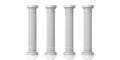 3d rendering four white marble pillars Royalty Free Stock Photo