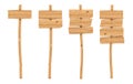 3d rendering of four wooden poles with one, two, three and four planks on them. Royalty Free Stock Photo