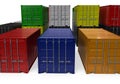 3d rendering of Freight containers in the port on white background