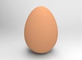 3d rendering. Fresh brown egg on gray background with clipping path