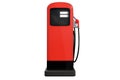 3d rendering front view of Red vintage gasoline pump isolated on Royalty Free Stock Photo