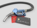 3d rendering of Fuel petrol gun with hose isolated on white background