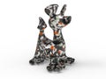 3D rendering - funny dog glass statuette