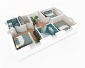 3d rendering of furnished home apartment Royalty Free Stock Photo