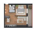 3d rendering of furnished home apartment Royalty Free Stock Photo