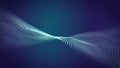 3D rendering future abstract digital particles background, Wave of particles pattern Royalty Free Stock Photo
