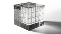 Futuristic Data Cube of Glass Royalty Free Stock Photo