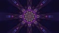 3D rendering of futuristic kaleidoscopic patterns background in vibrant purple and bluecolors