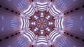 3D rendering of futuristic kaleidoscopic patterns background in vibrant purple and pink colors