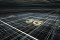 3d rendering, 5g font and circuit background