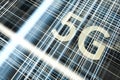 3d rendering, 5g font and circuit background