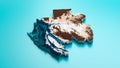 3d rendering of the Gabon map on a blue background Royalty Free Stock Photo