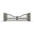 3D rendering of a gate isolated on a white background. Royalty Free Stock Photo