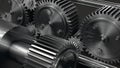 Gear and Cog industrial with silver metal Royalty Free Stock Photo
