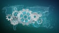 3d rendering gear wheel interface isolated on a background
