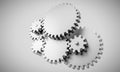 Gears locked in interdependence - concept rendering Royalty Free Stock Photo