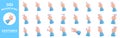 3d rendering gestures Collection,Cartoon Gesture Icon Mockup.Touchscreen gesture line icons.