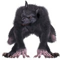 3d-illustration of an isolated giant fantasy werewolf creature