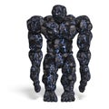 3d-illustration of an isolated giant fantasy stone golem creature Royalty Free Stock Photo