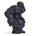 3d-illustration of an isolated giant fantasy stone golem creature Royalty Free Stock Photo