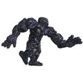 3d-illustration of an isolated giant fantasy stone golem creature Royalty Free Stock Photo