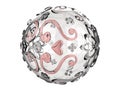 3D rendering - glass detailed ornamental sphere