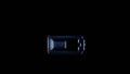 3d rendering glass horizontal symbol of battery half isolated on black with reflection