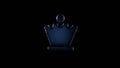 3d rendering glass symbol of chess queen isolated on black with reflection