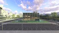 3D rendering of the glass wall buildings Royalty Free Stock Photo