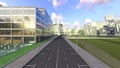 3D rendering of the glass wall buildings Royalty Free Stock Photo