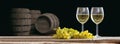 3d rendering glasses of wine on dark background Royalty Free Stock Photo